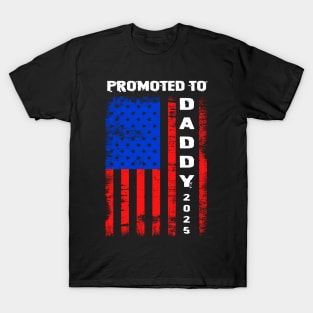 Patriotic Mens Promoted To Daddy Est 2024 First Time Dad Gift For Men Father day T-Shirt